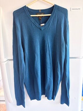 Kenneth Cole Deep Teal V-Neck Pullover Sweater